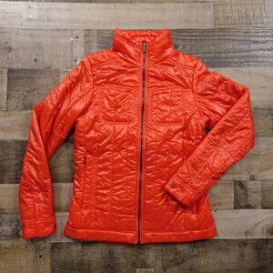 Columbia Omni-Heat Insulated Jacket Women’s Small Red Puffer FAIR w/ tear